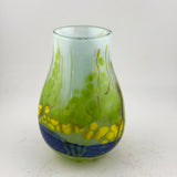 Yellow, Blue and Green “Riverbank”  Posy Vase