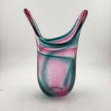 Teal and Pink Freeform  "Demo" Vase ixxx