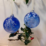 Pair of Blue Shades Christmas Baubles iii