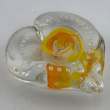 Yellow and Orange Angelwing Heart Paperweight xxi