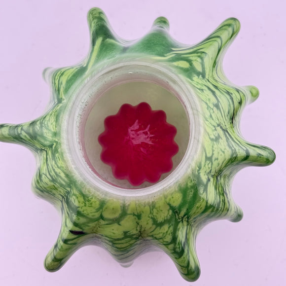 Green, White and Red Sweet Chestnut Bowl (with red “chestnut” addition)