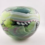 “St Patrick’s Day Journey” Round Vase in Green, Pink, Black and White