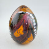 Black, Ruby, Orange and White Easter Egg Paperweight
