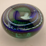 Blue, Teal and White “Ammonite" and Bubbles Paperweight xvii