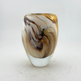 “Scorched” Vase with Heavy Clear Glass Base