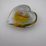 Yellow, Red and White Angelwing Heart Paperweight xx