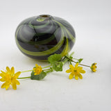 Black and Yellow Trailed and Feathered Bud Vase (Celandine)