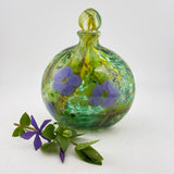 “Hedgerow” Stoppered Flask -Periwinkle