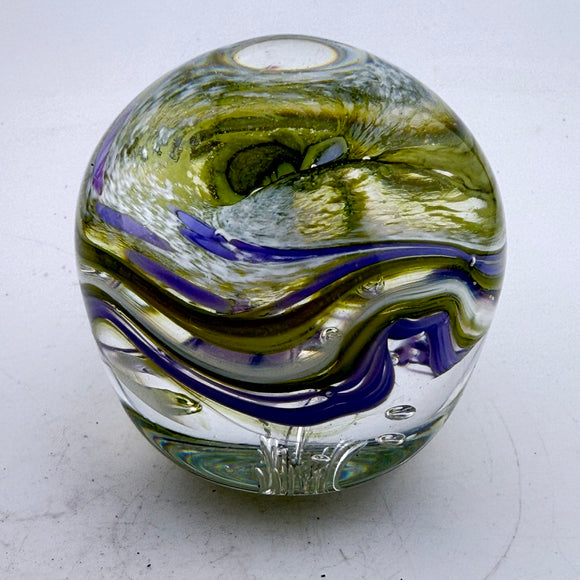 Dusky Green, Lilac and White “demo” Paperweight xiv