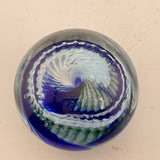 Blue, Pale Blue and White “Ammonite" and Bubbles Paperweight xvi