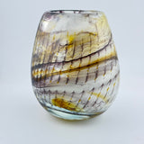 Pheasant Feather Oval Vase