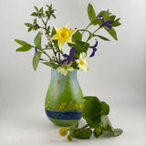 Yellow, Blue and Green “Riverbank”  Posy Vase