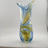 Blue and Amber Freeform  "Demo" Vase x