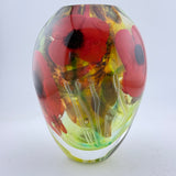 “Papaver” Egg-shaped Vase with Heavy Clear Glass Base