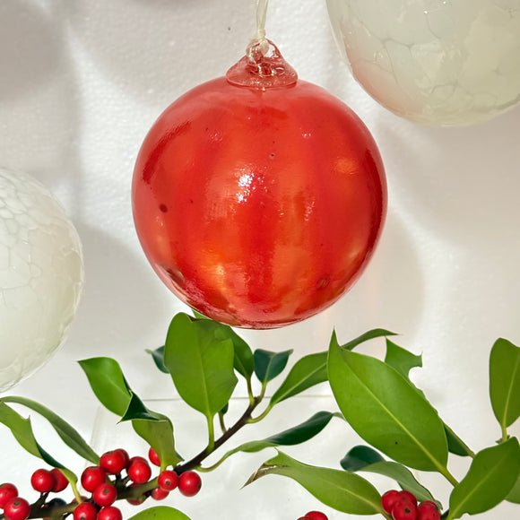 Red Striped Christmas Bauble ixx