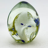 Dusky Green, Lilac and White Easter Egg Paperweight