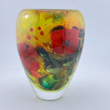 “Papaver” Open Vase with Heavy Clear Glass Base