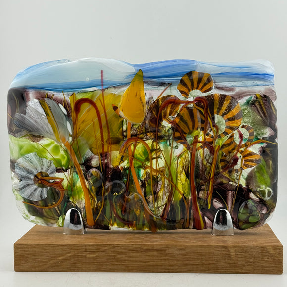 “In the Garden of Dreams” Flat Panel in Oak Stand