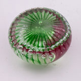 Green, Pink and White "Ammonite" and Bubbles Paperweight x