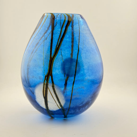 Blue Supermoon Egg Shaped Vase