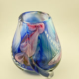 Blue, Pink, Teal and White Oval "Journey"  Vase