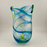 Blue, Green and Teal  Freeform  "Demo" Vase xiii