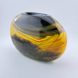 “Fire” Yellow, Red and Black Oval Vase (second)