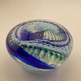 Blue, Pale Blue and White “Ammonite" and Bubbles Paperweight xvi