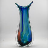Tall Turquoise, Pink and Blue "Fishtail" Vase (second)
