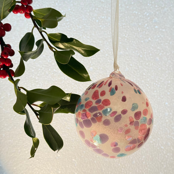White and Speckled Christmas Bauble vii
