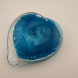 Turquoise and White Angelwing Heart Paperweight viii