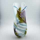 Dusky green, Brown and Pale Blue Freeform  "Demo" Vase iix