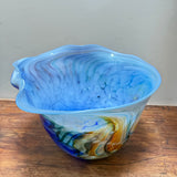 Blue, Amber, Teal and White “Journey"  Bowl (slight second)