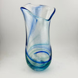 Blue, Turquoise and White Freeform  "Demo" Vase xxi