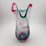 Teal and Pink Freeform  "Demo" Vase iii