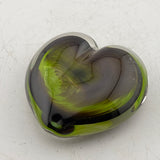 Black and Green Heart Paperweight