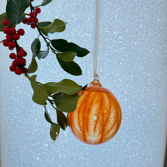 Orange Stripe Christmas Bauble iv