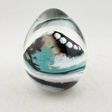 Jade, Black and White Easter Egg Paperweight