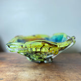 Rain Forest Large Freeform Oval Bowl with Clear Glass Additions