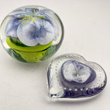 Lilac and White Angelwing Heart Paperweight