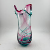 Teal and Pink Freeform  "Demo" Vase iii