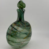 “Stack” Green Oval Flask with Stopper