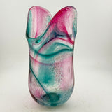 Teal and Pink Freeform  "Demo" Vase ixx