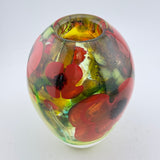 “Papaver” Egg-shaped Vase with Heavy Clear Glass Base