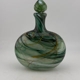 “Stack” Green Oval Flask with Stopper