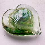 Green and White Heart Paperweight xxxii