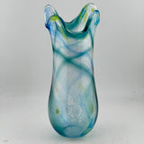 Blue, Green and Teal  Freeform  "Demo" Vase viii