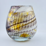 Pheasant Feather Oval Vase