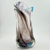 Black, White and Turquoise Freeform  "Demo" Vase c