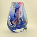 Blue, Pink, Teal and White Oval "Journey"  Vase